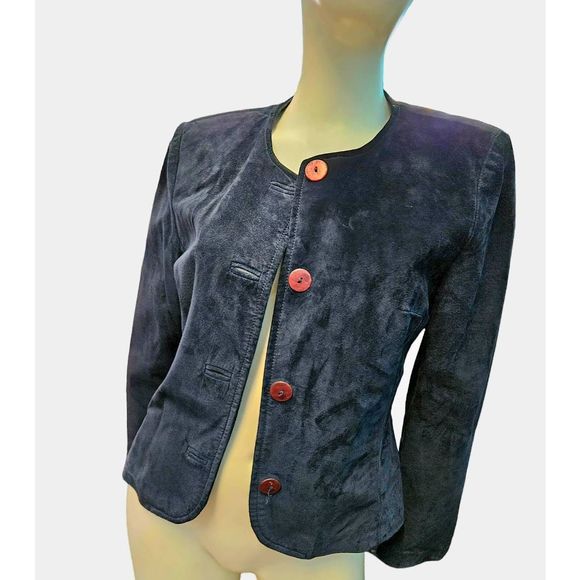 Vintage 90's Danier Leather 2 Piece Suit XS Jacket Blazer Pants Womens Fall Wint - Picture 2 of 14